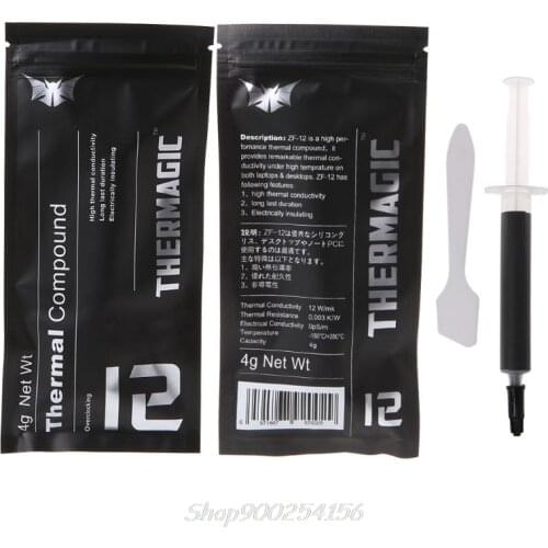 ZF-12 12W/mk High Performance Thermal Conductive Grease Paste for Intel CPU GPU Cooler Cooling Fan Compound Heatsink Jy17 20
