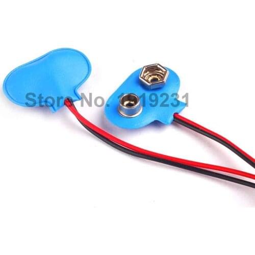 10PCS 10CM 9V Battery Snap-on Connector Clip With Wire Holder Cable Leads Cord