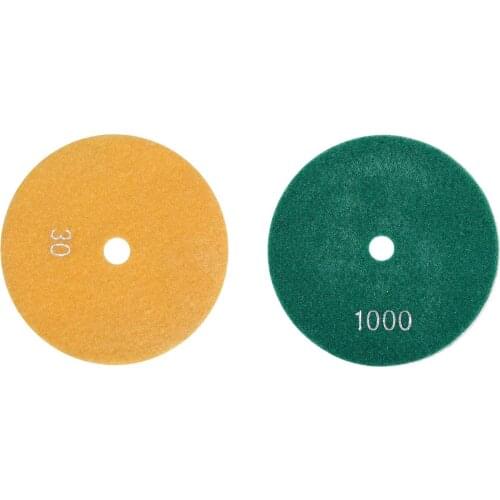 2x 5 Inch 125mm Wet Diamond Polishing Pads Marble Granite Grits 30 & 1000