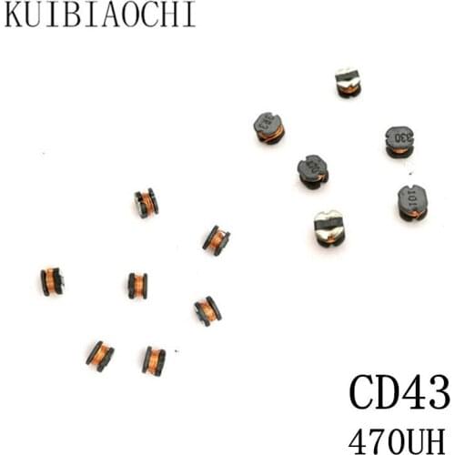 50pcs/LOT SMD Power Inductor CD43 470UH 471 4.5*4*3.2MM Unshielded winding inductor