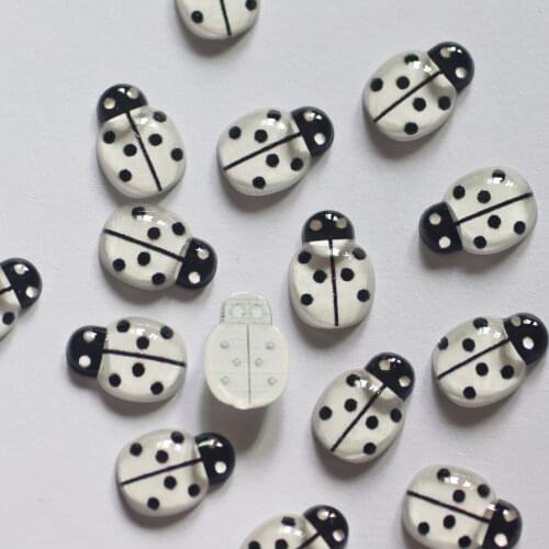 50pcs Resin Cute Colorful Beautiful White Beetle Flat Back Rhinestone Appliques DIY Wedding Scrapbook Craft-T113