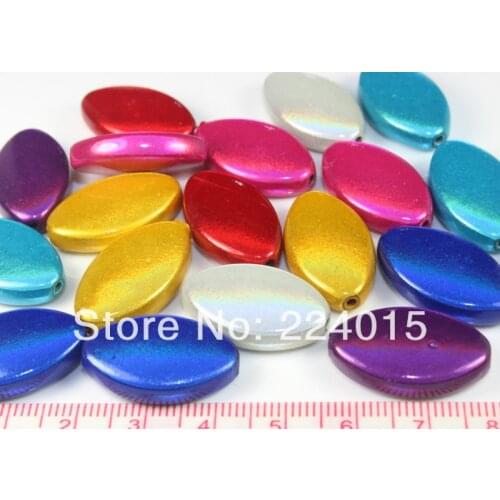 50pcs/23*14mm Randomly Mixed Color Acrylic Oval Miracle Beads Magiques Perles Spacer Beads For Beading Jewelry DIY