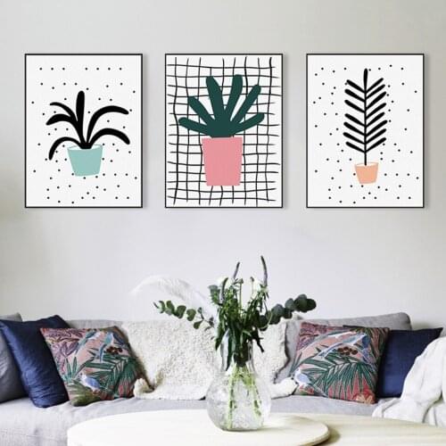 Watercolour Green Plant Cactus Succulent Poster Modern Print Wall Art Pictures Nordic Canvas Painting Living Room Home Decor