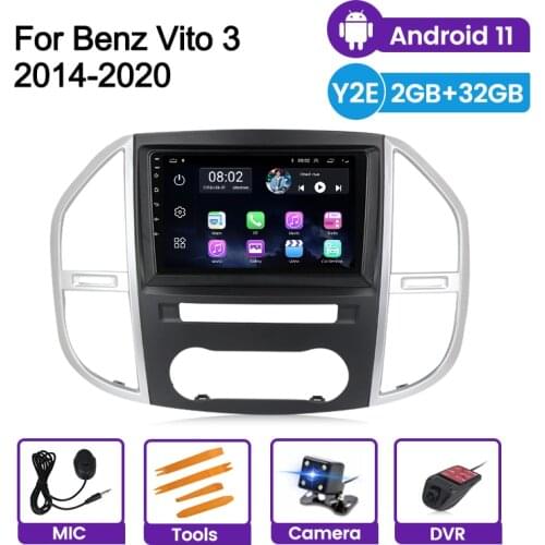 Support DVR Carplay Car radio For Mercedes Benz W447 Vito 3 2014 - 2020 multimedia stereo Android 11 with bluetooth wifi GPS