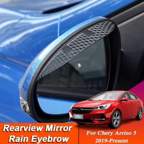 Car-styling For Chery Arrizo 5 2019-Present Carbon Fiber Rearview Mirror Eyebrow Rain Shield Anti-rain Cover External Sticker