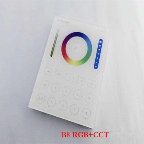 MiBoxer 2.4G wireless FUT089 remote 8 Zone RF dimmer B8 Touch Panel Wall-mounted LS2 5 in 1 led controller for RGB+CCT led strip