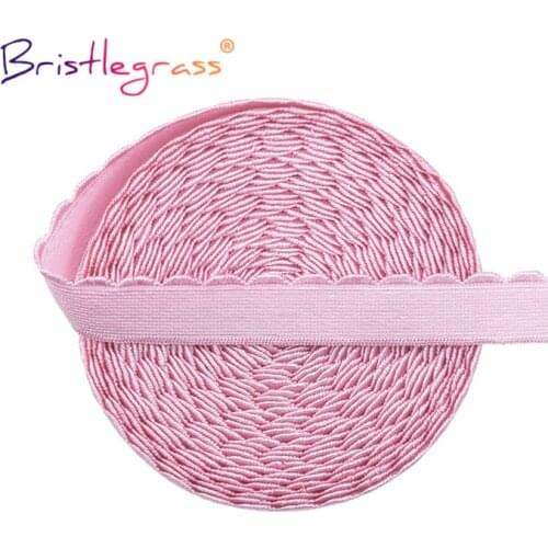 BRISTLEGRASS 2 5 10 Yard 5/8" 15mm Shiny Nylon Plush Bra Strap Elastic Spandex Band Shoulder Tape Lingerie Underwear Sewing Trim