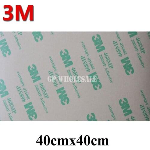 BIG Square Sheet! (15.7") 40cm*40cm 3M 468 Two Face Adhesive Sticker, Hi-Temp. Resist for 3D Printer, Thermal Pads, Clear