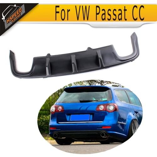 Rear Bumper Lip Diffuser For VW Volkswagen Passat CC 2011 2012 PP Matt Black Free from Painting Auto Car Car Styling