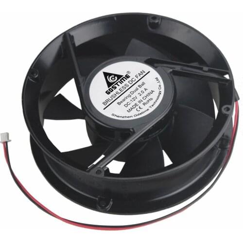 10 Pcs Gdstime Dual Ball 12V 172mm x 51mm Industrial DC Cooling Fan 170mm x 50mm Circle Cooler Metal Machine Case 17cm 17251