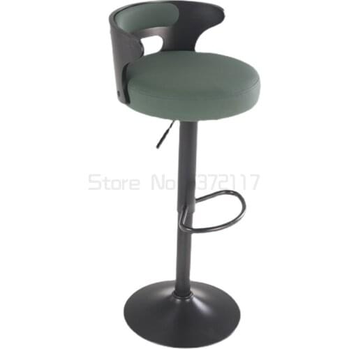 Solid wood bar chair light luxury modern simple rotary back high stool household lifting bar stool