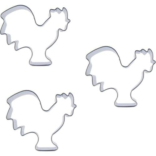 Little Cock shape 3 piece cookie cutting molds, baking tools, cake decorating soft candy tools