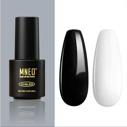 Gel Nail Polish Set White Black 2 Solid Colors UV LED Cure Nails Art Manicure Kit Soak Off Resin Semi Permanent Varnish Paint
