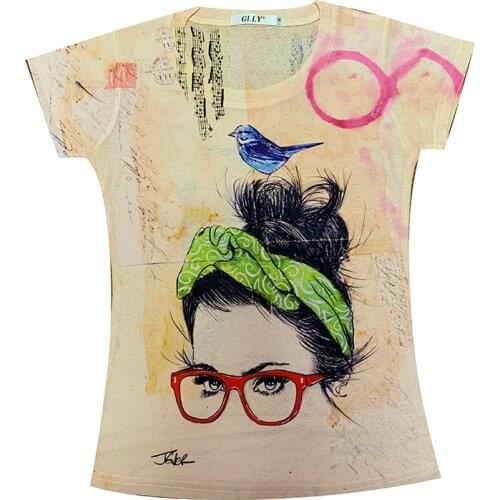 Fashion Printing Short Sleeve Top Tshirt Streetwear Loose Summer T Shirt Women Harajuku Tops Tee Loose Tshirt Girls