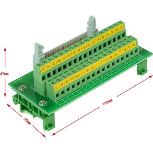 IDC34 male Mini breakout board IDC34 connector PLC relay adapter DIN Rail Mounting 2row C45 35mm