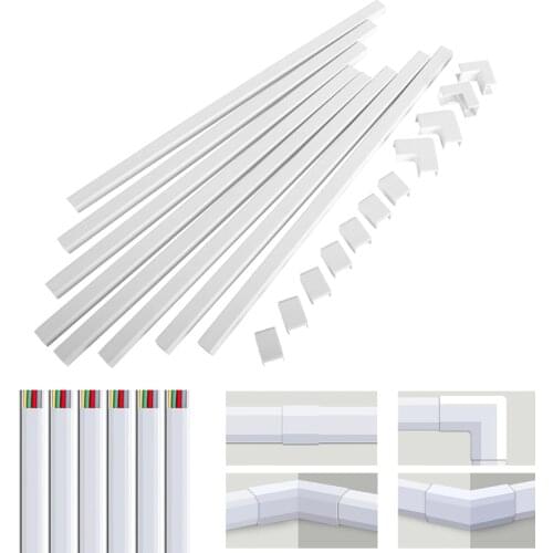 Channel Cable Concealer Wall Cord Cover Complete Raceway Kit Wire Cables Hide Wire Organizer Cable Management Raceway Kit System