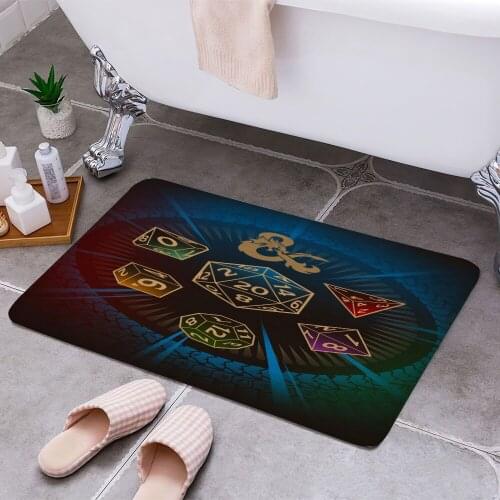 Dice Set Blue 3D Print Doormats Rectangle Non-Slip DoorMat Bedroom Kitchen Entrance Print Door rugs Dropshipping
