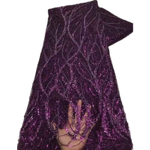 SJ Lace Nigerian Sequins Lace Fabrics 2021 High Quality Lace African Net Lace Fabric Wedding French Tulle Lace Material x5-67