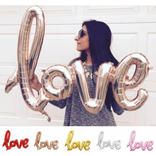 LOVE Letter Foil Balloon Valentines Day Wedding Anniversary Birthday Party Decoration Couple Photo Props Large Balloon
