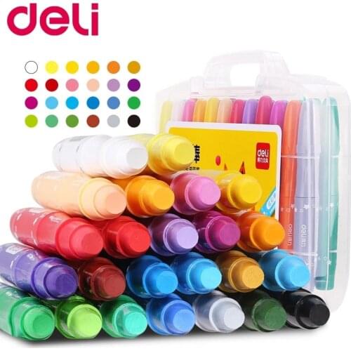 Deli non-toxic 12/24/36 color water soluble oil pastel wax crayon set for school painting art supplies cute drawing pen kid gift