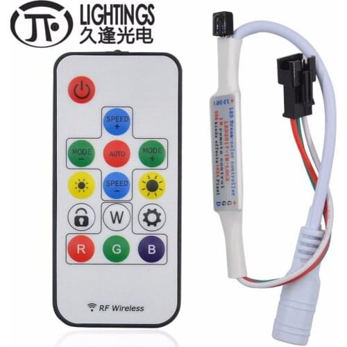 20pcs Mini 14Key Led RGB Controller 358 kinds of changes Wireless RF or IR DC3.3-24V Digital Color LED Strip for WS2811 WS2812B
