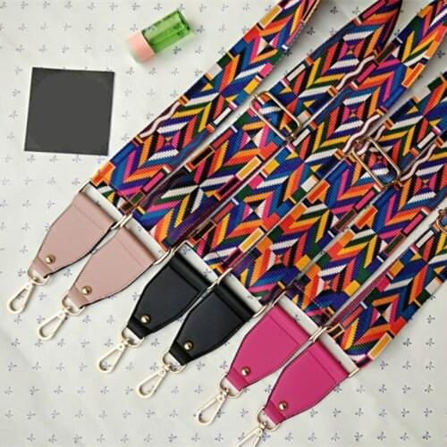 Fashion Luxury Ethnic Style Wide Shoulder Bag Accessories Crossbody Bag Adjustable Bag Strap Anti-gravity Long Shoulder Strap