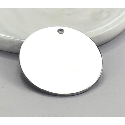 Mans Valentines Day Gifts Silver Tone Round Stainless Steel Blank Stamping Tags Pendants LX4802