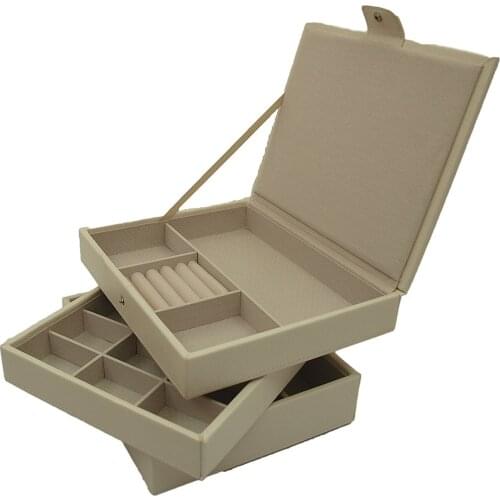 Cordays - Handcrafted Jewellery Set of 3 Stackable Trays in Premium Quality Leatherette: Limited Edition Eco Fashion