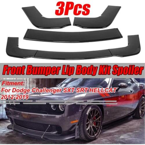 New 3pcs Car Front Bumper Lip Splitter Spoiler Diffuser Deflector Lips For Dodge For Challenger SXT SRT HELLCAT 2012-2019 All
