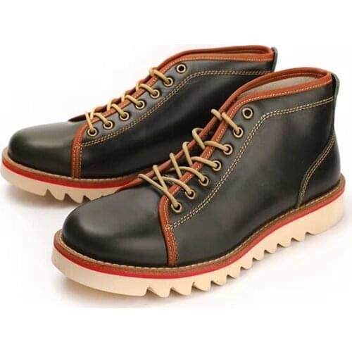 Yomior New Handmade High Quality Men Casual Shoes Spring Autumn Vintage British Ankle Boots Japanese Tooling Motorcycle Boots