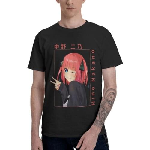 The Quintessential Quintuplets Tshirts Men Leisure Tee Tops Cotton T Shirt Short Sleeve Nino Nakano 5 Toubun no Hanayome T-shirt