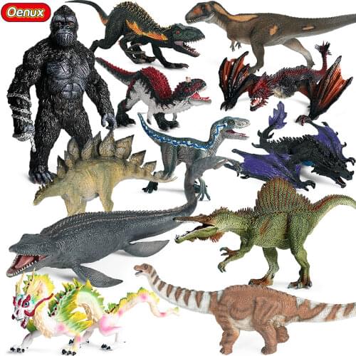 Oenux Jurassic Dinosaurs World Big Orangutan Saichania Indominus Rex Mosasaur Animals Model Action Figures PVC Toy For Kids Gift
