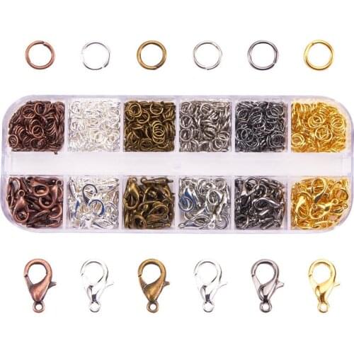 Mixed boxed handmade Open Jump Rings Lobster Clasp for DIY Jewelry Making Necklace Bracelet Findings Connector Supplies
