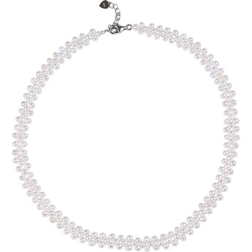 Handmade small bead freshwater pearl chocker necklace