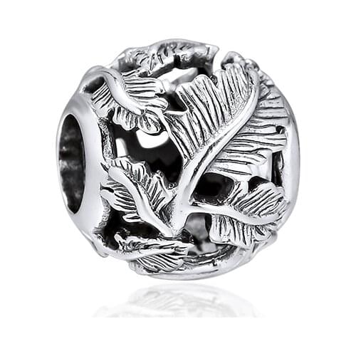 Fits Pandora Bracelet Openwork Leaves Charm Genuine 925 Sterling Silver Beads for Women Jewelry DIY Making Kralen Berloques