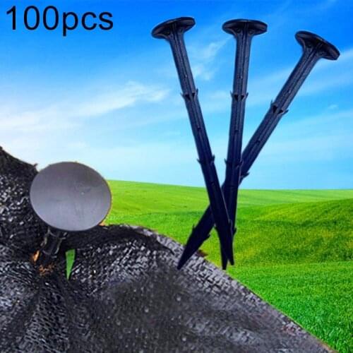 100Pcs 11cm Garden Pegs Rustproof Plastic Barbed Fixing Weed Mat Stakes Nails Gardening Cloth Nails