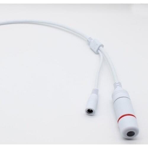 CCTV IP network Camera PCB Module weatherpoof video power cable 60cm long RJ45 female & DC male connectors with Terminlas