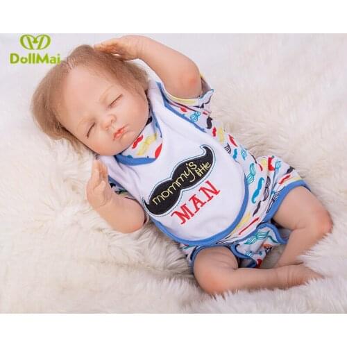 46cm silicone reborn baby dolls real sleeping newborn boy dolls reborn bebes reborn bonecas oyuncak bebek silikon
