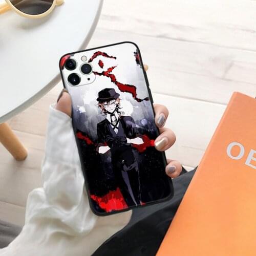 Nakahara Chuuya bungo stray dogs anime silicone Phone Case FOR iPhone Se 6 6s 7 8 Plus X Xr Xs 11 12 Mini Pro Max Glass Cover