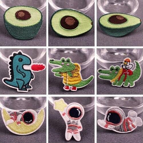 Cute Cartoon Fruit Animal Patch Embroidery Patch Iron On Patches For Clothing Stripes Badge Patches For Clothes Applique Decor