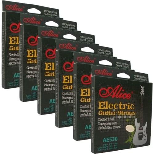 6Sets Alice Electric Guitar Strings Hexagonal Core Nickel Alloy Wound AE530-SL 009