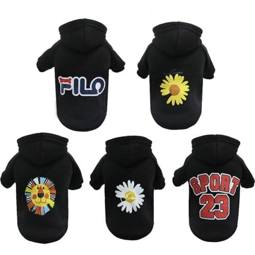 Small and Medium Sports Style Dog Sweater Hoodie, Cat Clothes Fleece Autumn and Winter New Warm Pet Teddy Tide Brand Clothes