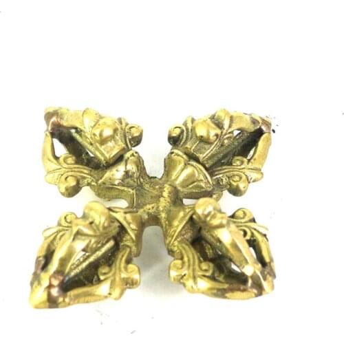 Tibet Buddhism Amulet Copper Cross Five Shares Vajra Pestle Jiangmo Exorcism