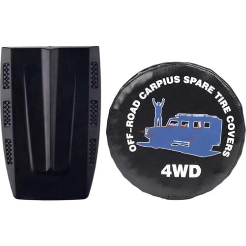 RC Car Decoration Spare Tire Cover with RC Car Engine Hood for 1/10 TRX4 AXIAL SCX10 Leather Spare Tires Cover 4WD