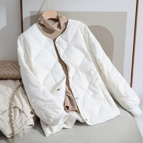 Ultra Light Down Jacket Women Winter Jacket Ladies Long Sleeve High Quality White Down Coat Warm Parkas Female Outwear