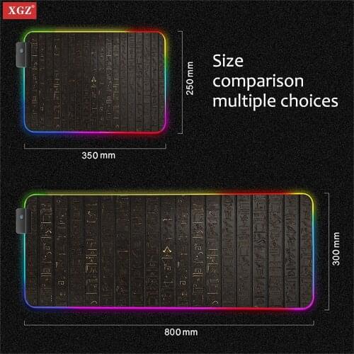 Xgz Ancient Text LED Mouse Pad Dining Table Mat Large RGB Luminous XXL Computer Player Peripherals and Adult Mouse Pad 400x900mm