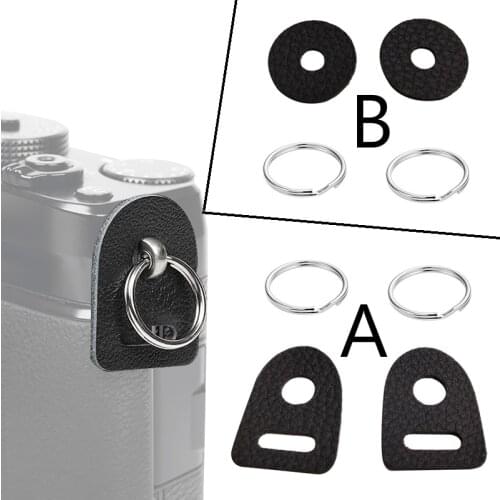 1pair new Leather Protector Cover Camera Strap circle Split Ring Hook for Fujifilm Canon Nikon Sony Olympus Pentax DSLR Camera