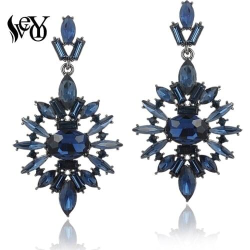 VEYO Geometry Crystal Drop Earrings Fashion Jewelry Trendy Earrings for Women Gift