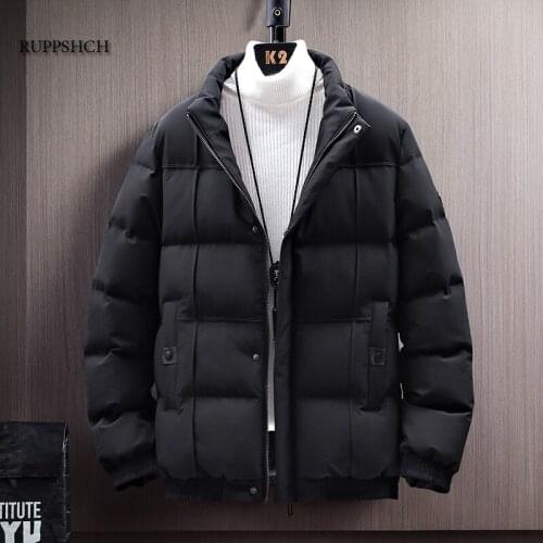 Winter Jacket Men 2021 Fashion Stand Collar Mens Coat Jacket Mens Solid Thick Coat and Jacket Mens Winter Coat M-4Xl