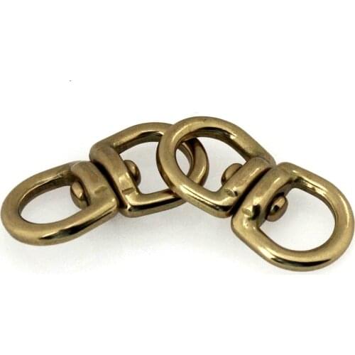 1pcs Solid brass swivel eye rotating connector "8"-shape for keychain wallet round circle key ring metal buckle